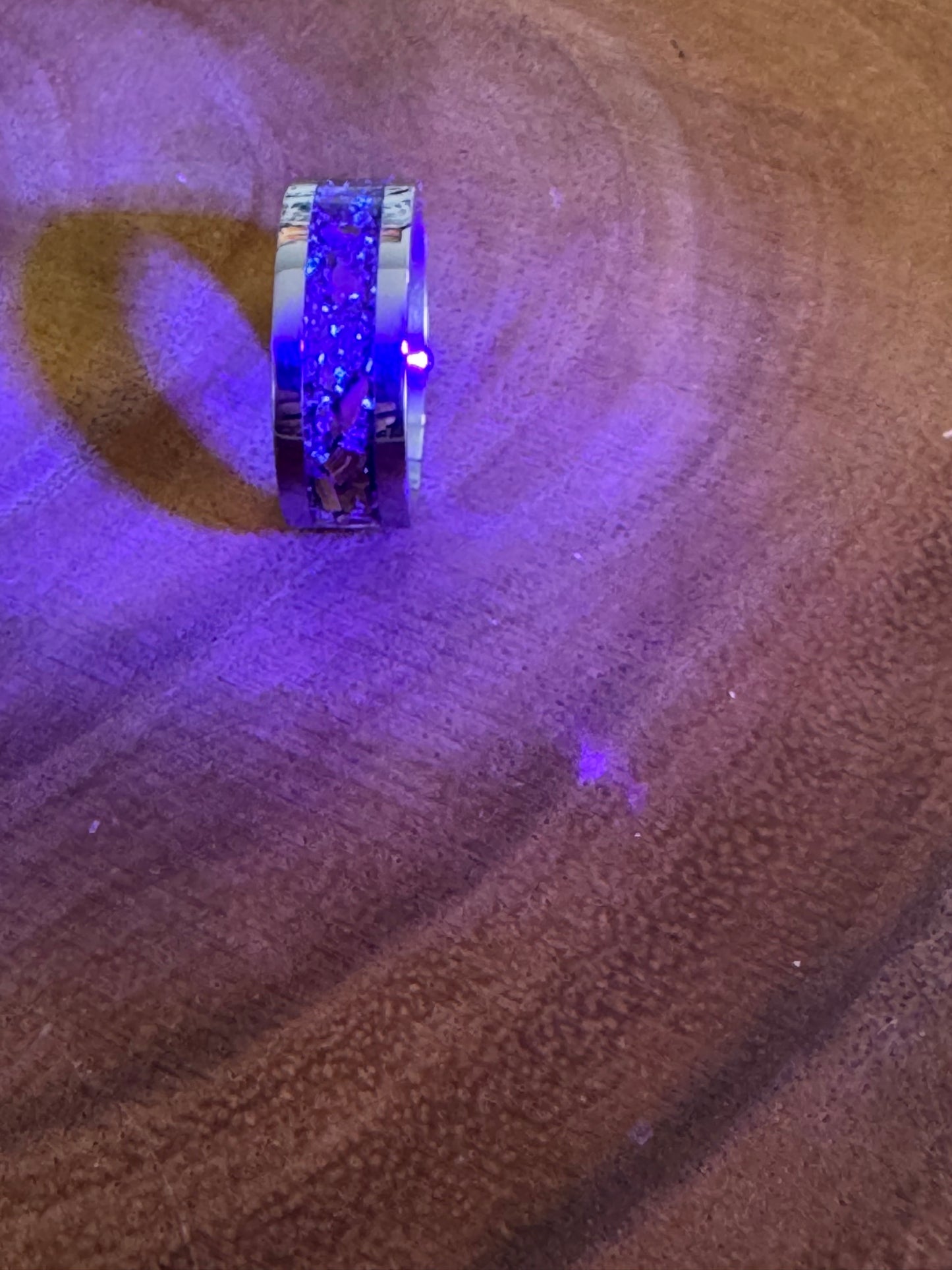 Tigers Eye Inlay Ring size 8, 8mm wide