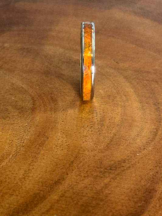 Fire Opal Ring size 10, 4mm wide