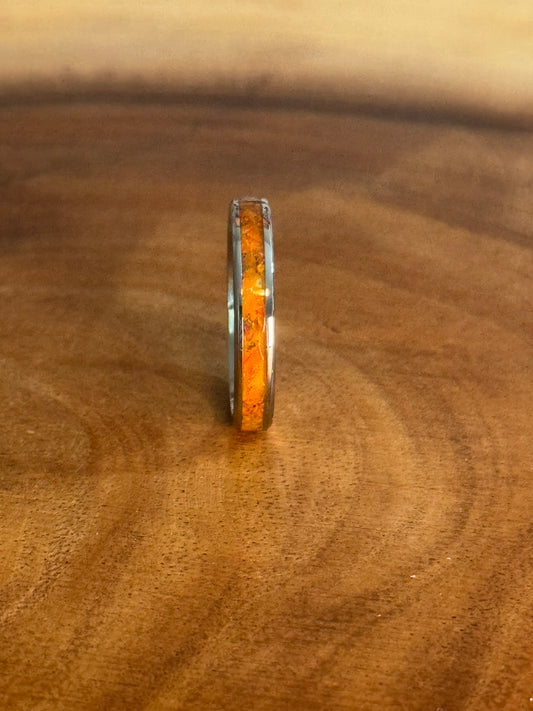 Fire Opal Ring size 10, 4mm wide